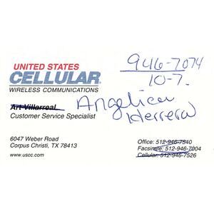 United States Cellular Angelica Herrera Corpus Christi TX Card STK2-BC1-2
